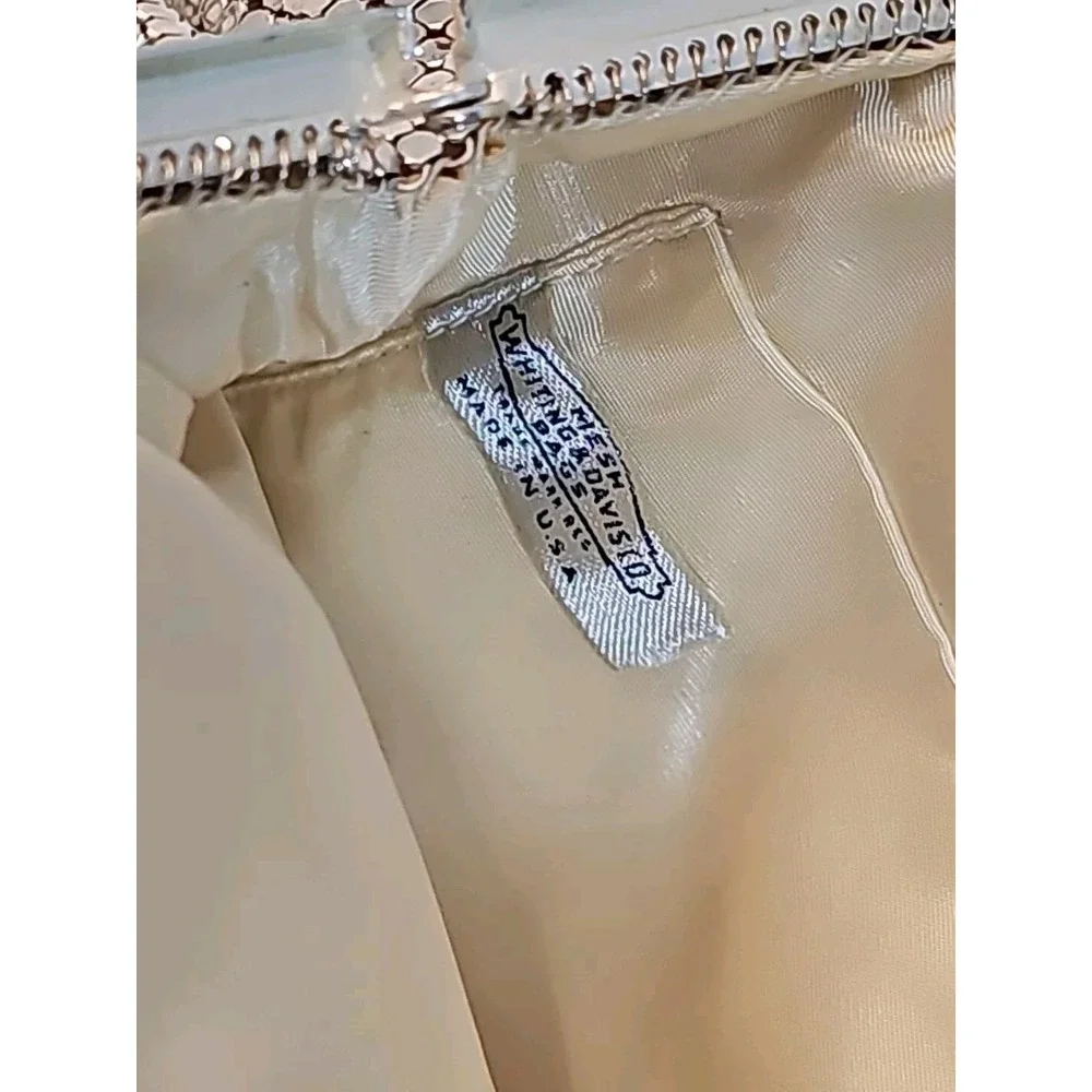 Vtg Whiting & Davis Silver Tone Mesh Evening Bag Purse Clutch w Rhinestone Clasp